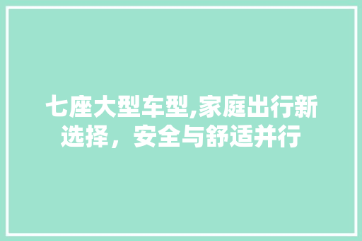 七座大型车型,家庭出行新选择，安全与舒适并行