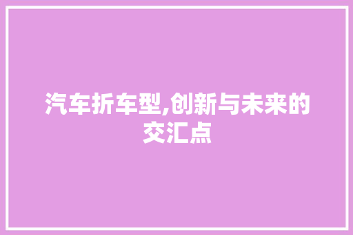 汽车折车型,创新与未来的交汇点