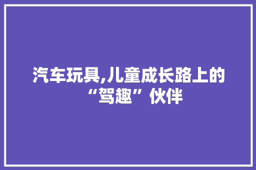 汽车玩具,儿童成长路上的“驾趣”伙伴