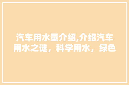 汽车用水量介绍,介绍汽车用水之谜，科学用水，绿色出行