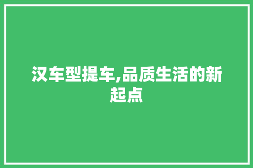 汉车型提车,品质生活的新起点 发动机配件
