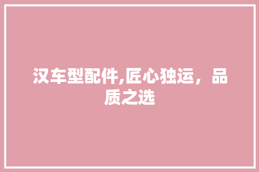 汉车型配件,匠心独运，品质之选