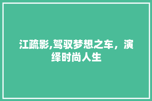 江疏影,驾驭梦想之车，演绎时尚人生