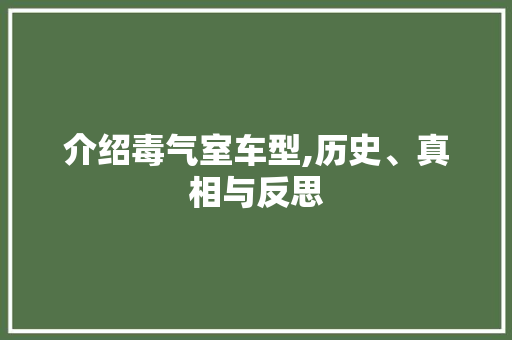 介绍毒气室车型,历史、真相与反思