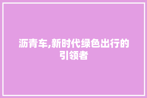 沥青车,新时代绿色出行的引领者