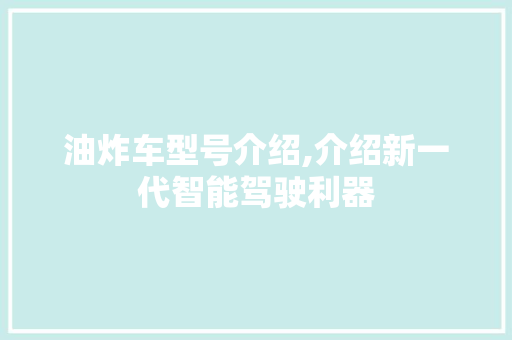油炸车型号介绍,介绍新一代智能驾驶利器
