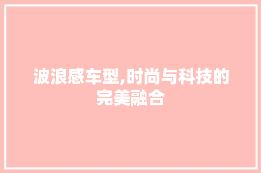 波浪感车型,时尚与科技的完美融合