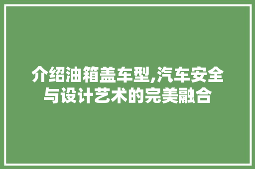 介绍油箱盖车型,汽车安全与设计艺术的完美融合