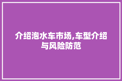 介绍泡水车市场,车型介绍与风险防范