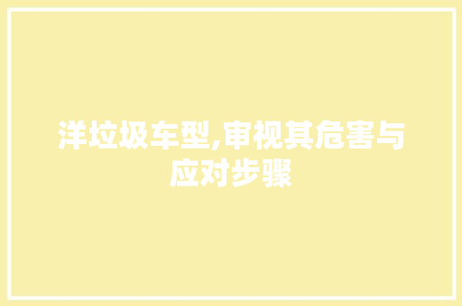 洋垃圾车型,审视其危害与应对步骤
