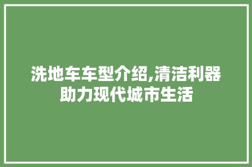 洗地车车型介绍,清洁利器助力现代城市生活