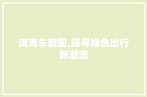 洱海车型图,探寻绿色出行新潮流