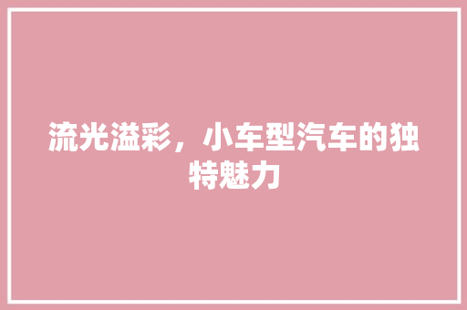 流光溢彩，小车型汽车的独特魅力