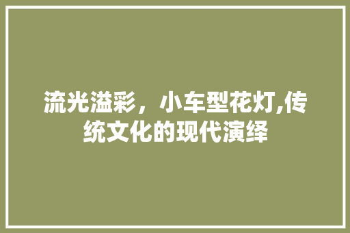 流光溢彩，小车型花灯,传统文化的现代演绎