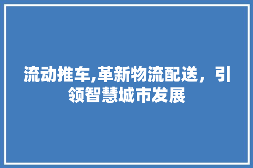流动推车,革新物流配送，引领智慧城市发展