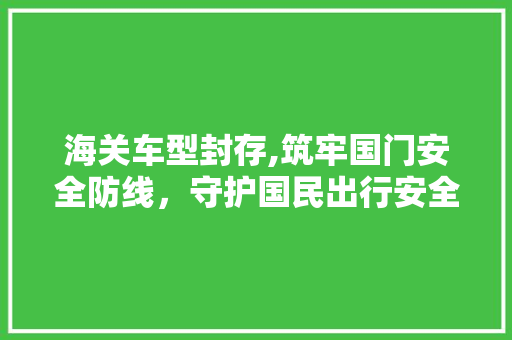 海关车型封存,筑牢国门安全防线，守护国民出行安全 新款车型