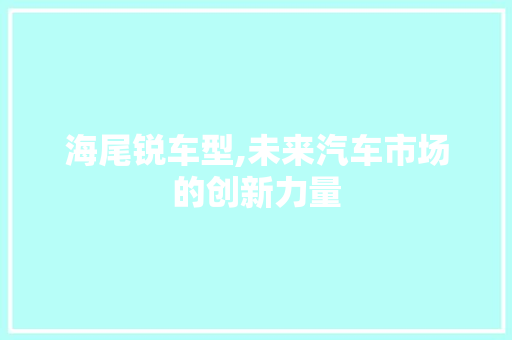 海尾锐车型,未来汽车市场的创新力量