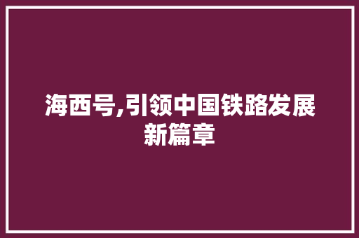 海西号,引领中国铁路发展新篇章 变速箱配件