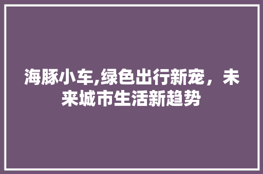 海豚小车,绿色出行新宠，未来城市生活新趋势