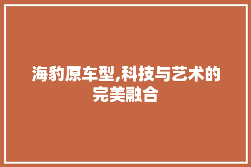 海豹原车型,科技与艺术的完美融合 底盘配件