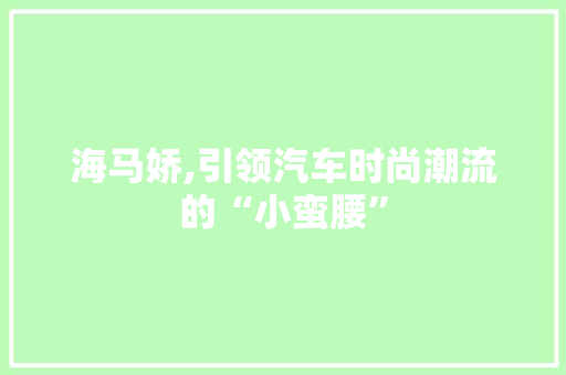 海马娇,引领汽车时尚潮流的“小蛮腰”