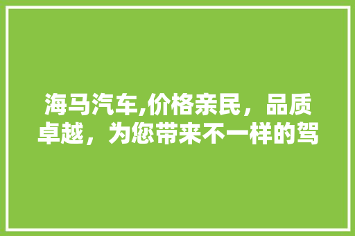 海马汽车,价格亲民，品质卓越，为您带来不一样的驾驶体验