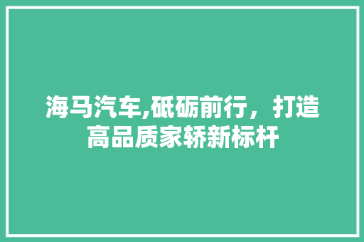海马汽车,砥砺前行，打造高品质家轿新标杆