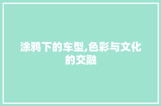 涂鸦下的车型,色彩与文化的交融