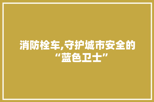 消防栓车,守护城市安全的“蓝色卫士”