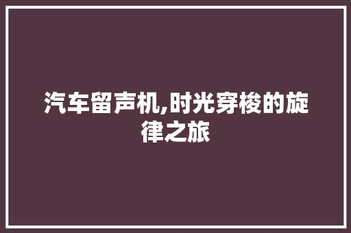 汽车留声机,时光穿梭的旋律之旅
