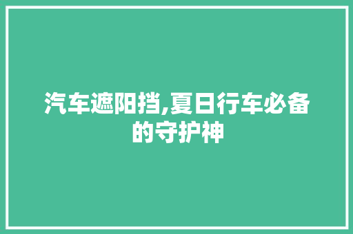 汽车遮阳挡,夏日行车必备的守护神