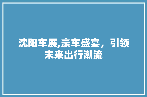沈阳车展,豪车盛宴，引领未来出行潮流