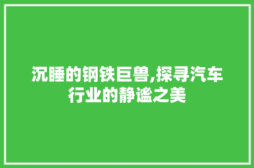 沉睡的钢铁巨兽,探寻汽车行业的静谧之美