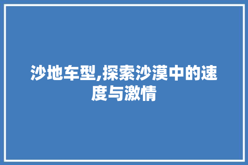 沙地车型,探索沙漠中的速度与激情