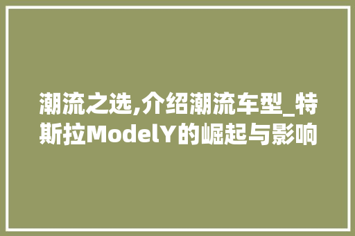 潮流之选,介绍潮流车型_特斯拉ModelY的崛起与影响