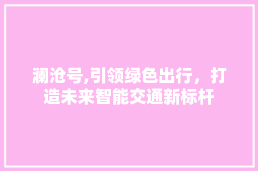 澜沧号,引领绿色出行，打造未来智能交通新标杆