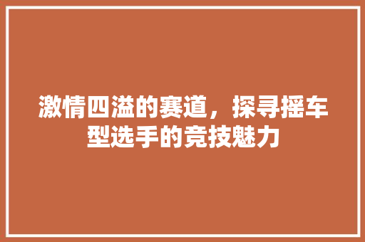 激情四溢的赛道，探寻摇车型选手的竞技魅力