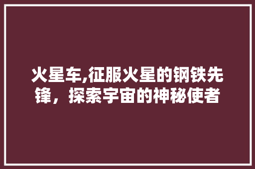 火星车,征服火星的钢铁先锋，探索宇宙的神秘使者