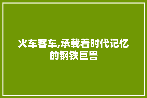 火车客车,承载着时代记忆的钢铁巨兽