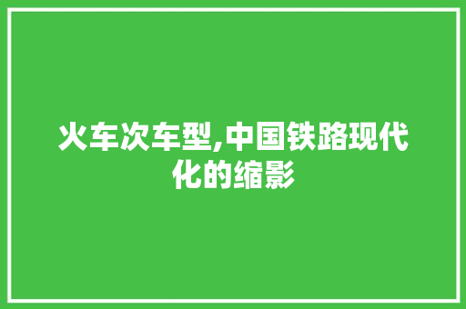 火车次车型,中国铁路现代化的缩影