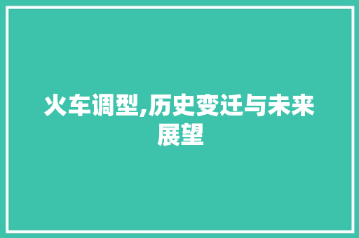火车调型,历史变迁与未来展望 汽车配件