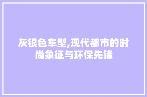 灰银色车型,现代都市的时尚象征与环保先锋