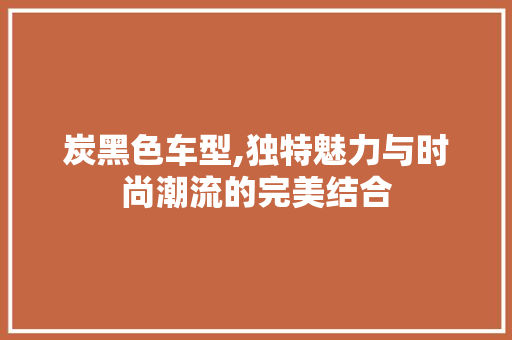 炭黑色车型,独特魅力与时尚潮流的完美结合