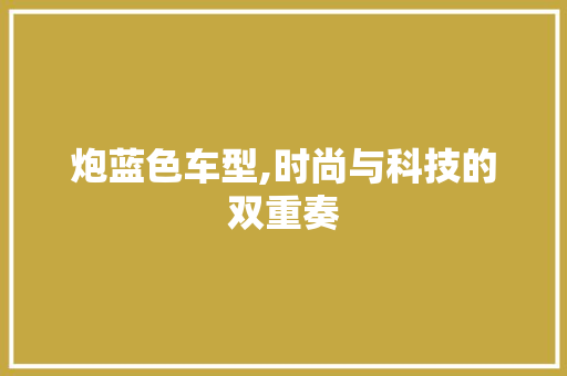 炮蓝色车型,时尚与科技的双重奏