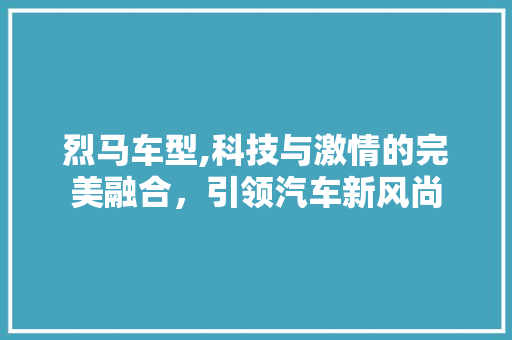 烈马车型,科技与激情的完美融合，引领汽车新风尚