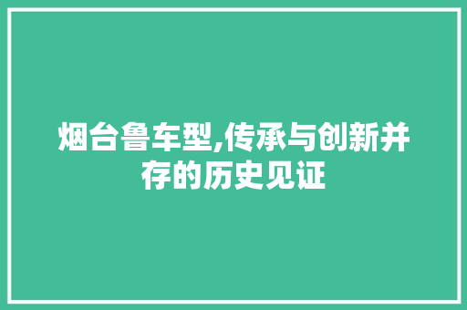 烟台鲁车型,传承与创新并存的历史见证