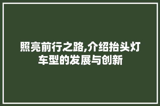 照亮前行之路,介绍抬头灯车型的发展与创新