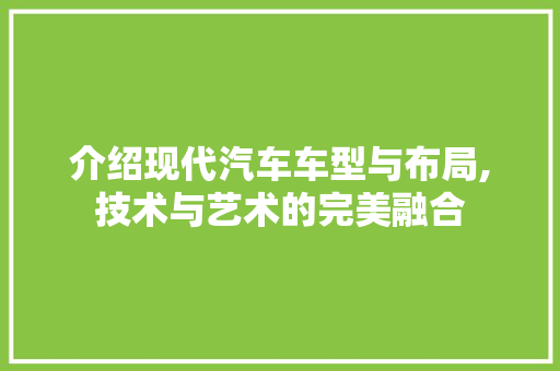 介绍现代汽车车型与布局,技术与艺术的完美融合