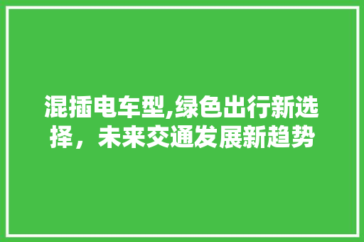 混插电车型,绿色出行新选择，未来交通发展新趋势