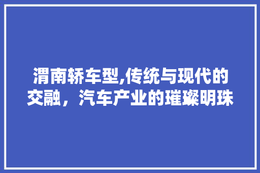 渭南轿车型,传统与现代的交融，汽车产业的璀璨明珠